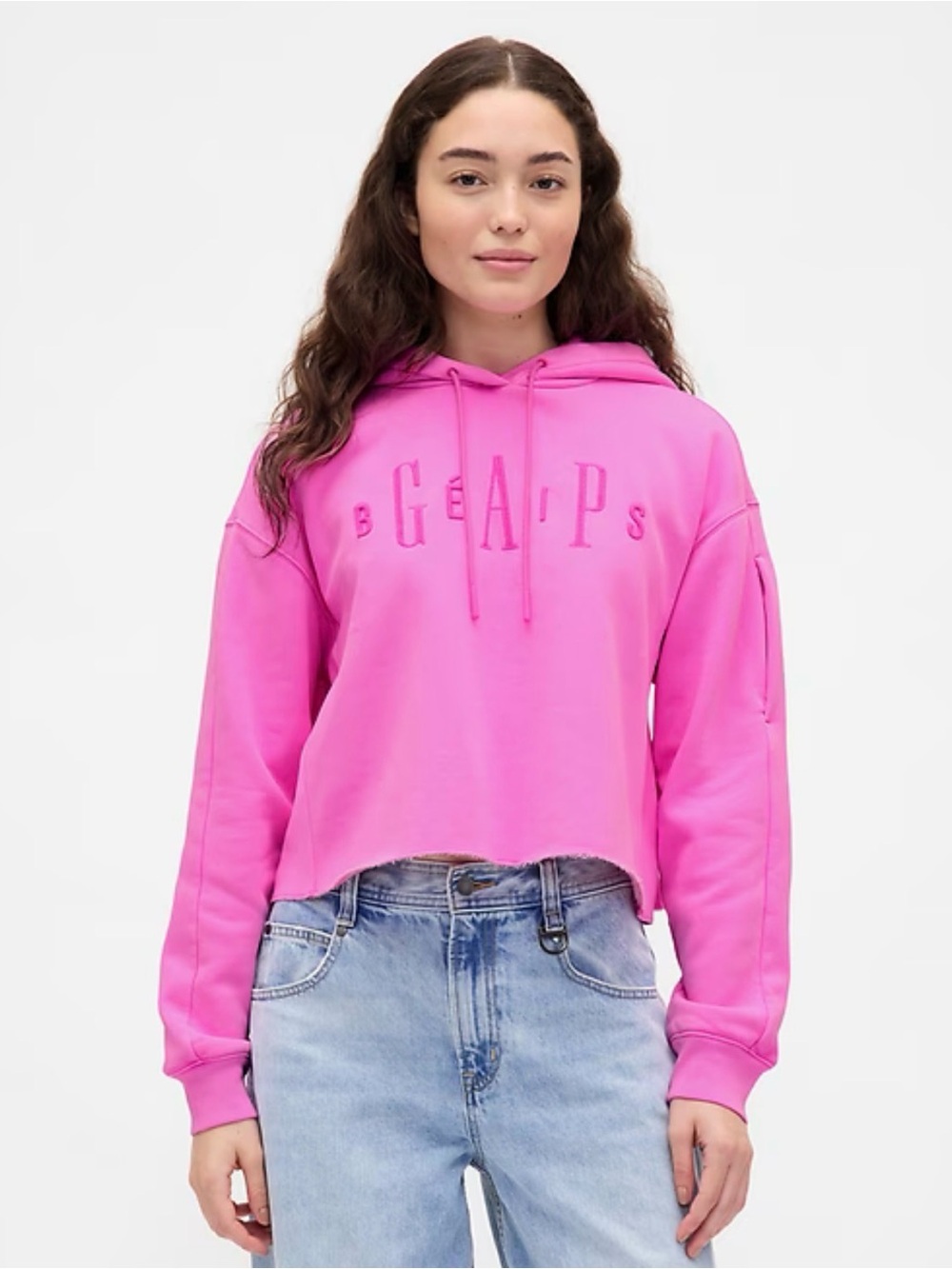 NWT Gap x Beis Cropped Sweatshirt in Pink- size Medium